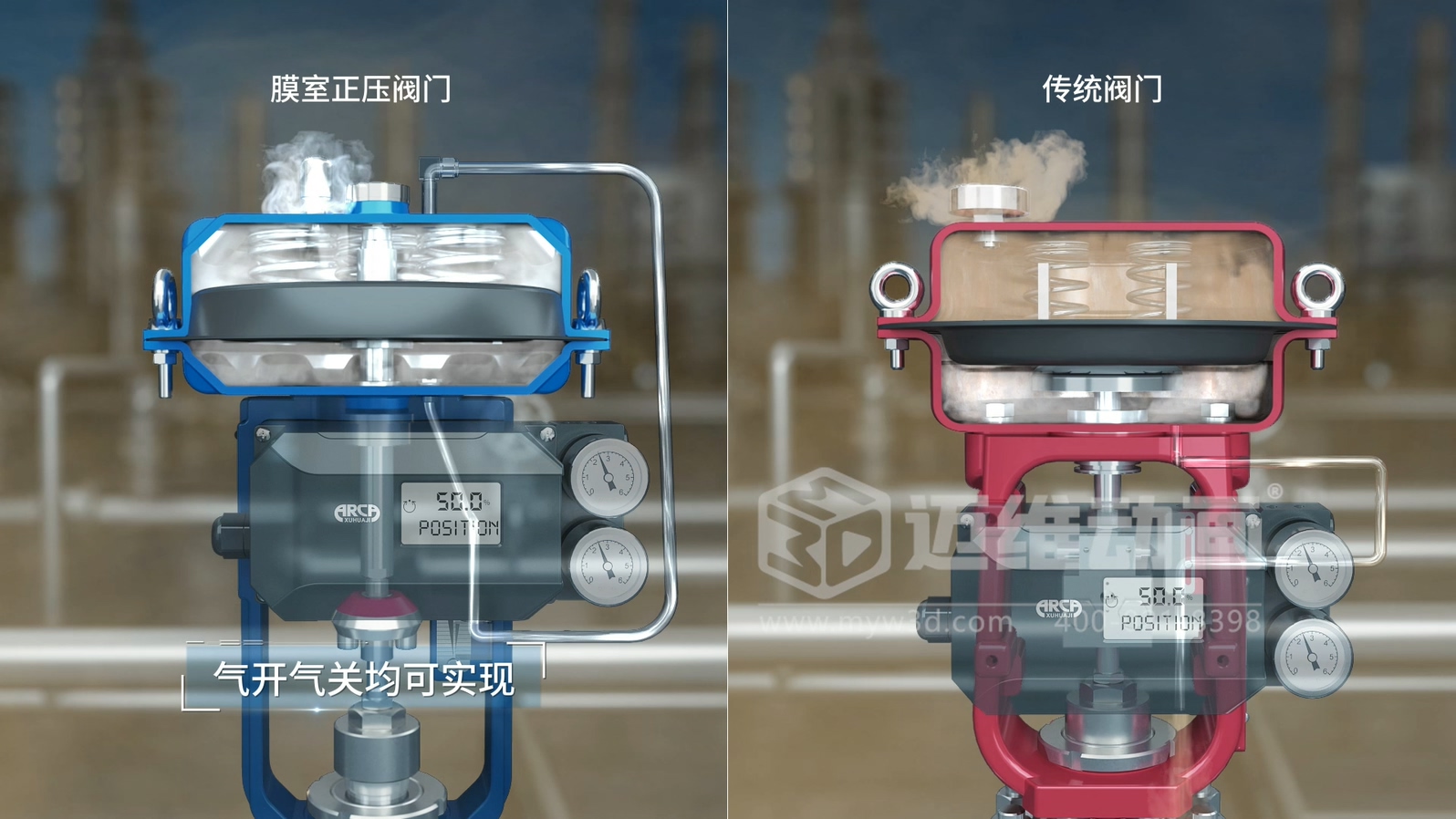 閥門工作原理太復(fù)雜？三維動畫動態(tài)演示讓客戶一看就懂！(圖1)